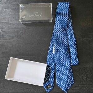 NWT Van Laack horse print blue silk tie